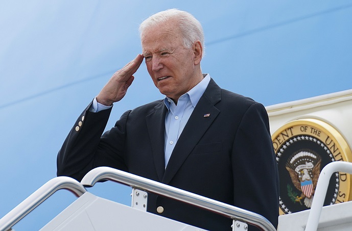 U.S. President Biden departs Washington on travel to England from Joint Base Andrews, Maryland