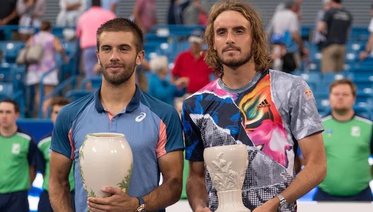 Borna Coric came from behind to defeat Stefanos Tsitsipas and win the Cincinnati Masters