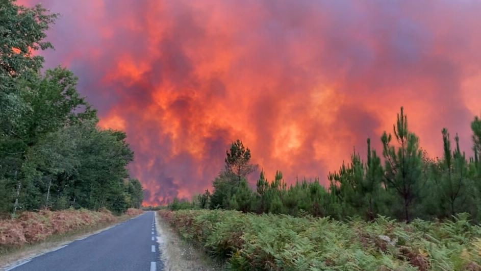 A fresh wildfire broke out in the southwestern region of France, causing damage to homes