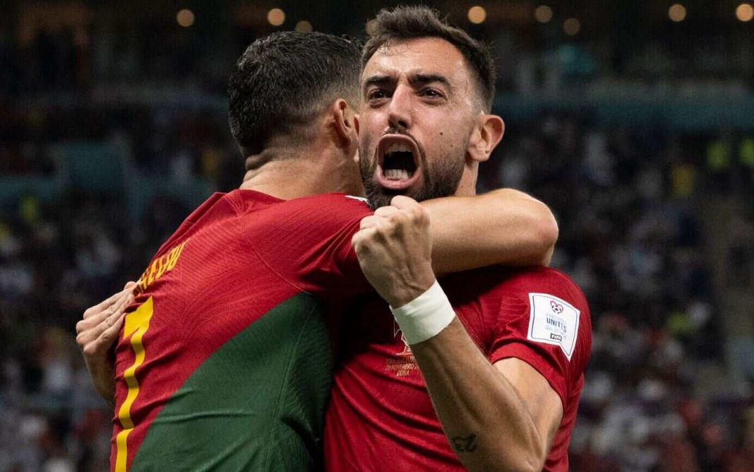 Portugal advances to the round of 16 thanks to a pair of goals from Bruno Fernandes